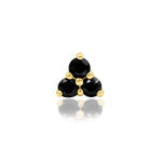 14K Gold Celia Black CZ Threadless End