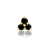 14K Gold Celia Black CZ Threadless End