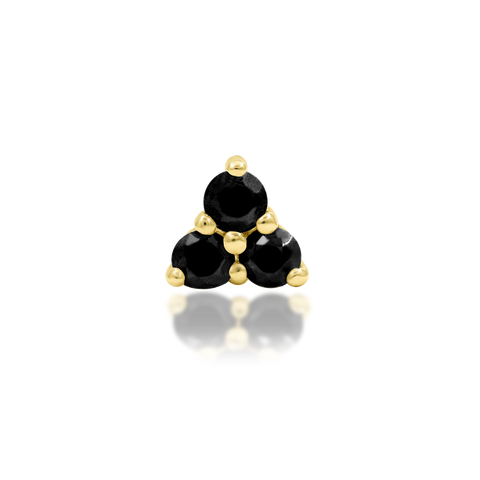 14K Gold Celia Black CZ Threadless End