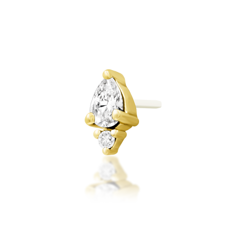 14K Gold Karma CZ Threadless End