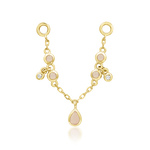 14K Gold Bellarosa Rose Quartz Chain