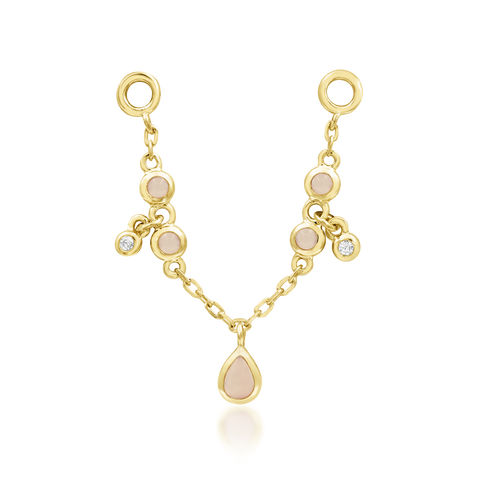 14K Gold Bellarosa Rose Quartz Chain