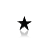 14K Gold Black Rhodium Star Threadless End