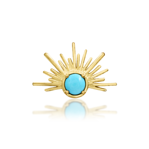 14K Gold Jayla Turquoise Threadless End