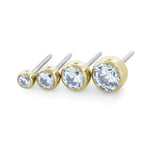 18K Gold Bezel Set Genuine Diamond Threadless End