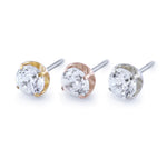 18K Gold Diamond Prong Set Threadless End