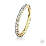 14K Gold Side CZ Paved Clicker (2 colors)