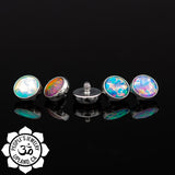 Bezel-Set Stone/Glass Cabochon Titanium Threaded End