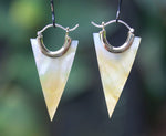 Yellow Brass Mother of Pearl Spear Hangers