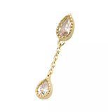 14Kt. Gold Double Pear CZ with Dangle Chain Top