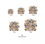 14Kt Yellow Gold Threadless with Prong Set Round CZ Top